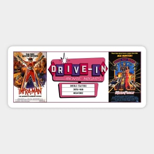 Drive-In Double Feature - MegaForce & Infra-man Sticker